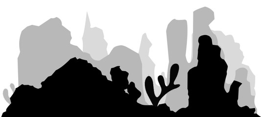 desert cliff silhouette