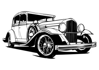 Retro car sketch art design