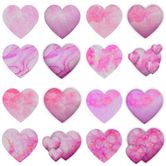 pink marble hearts background