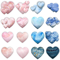 set of heart shaped confetti