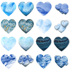 set of cool hearts