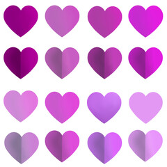 pink purle hearts 