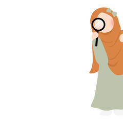 Cute hijabi kid illustration
