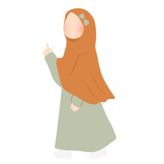 Cute hijabi kid illustration