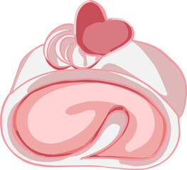 Pink roll cake SVG illustration, Yummy decorative design graphic