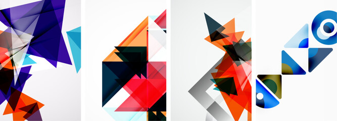 Triangle poster set for wallpaper, business card, cover, poster, banner, brochure, header, website