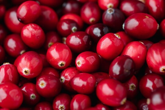Close-up view of fresh cranberries