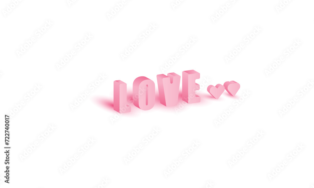 Poster love pink color gradient background for display product website for valentine's day vector design