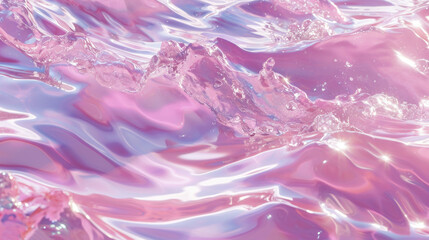  a close up of a pink and blue background with a wave of water in the middle of the image and a pink and blue background with a white wave of water in the middle.