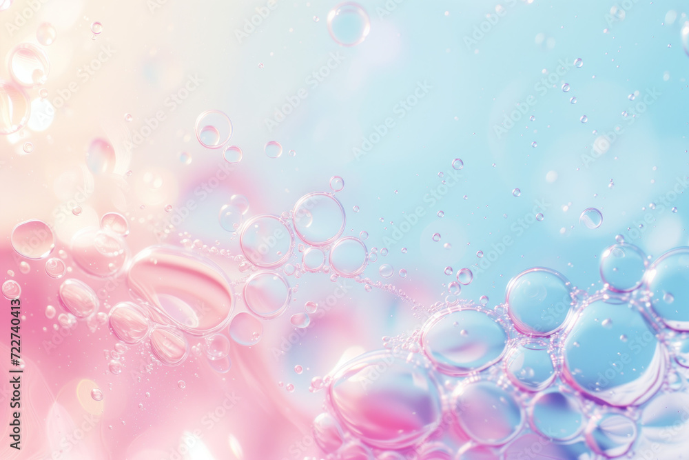 Poster abstract background with soap bubbles and water droplets. soft colors. background image. created wit