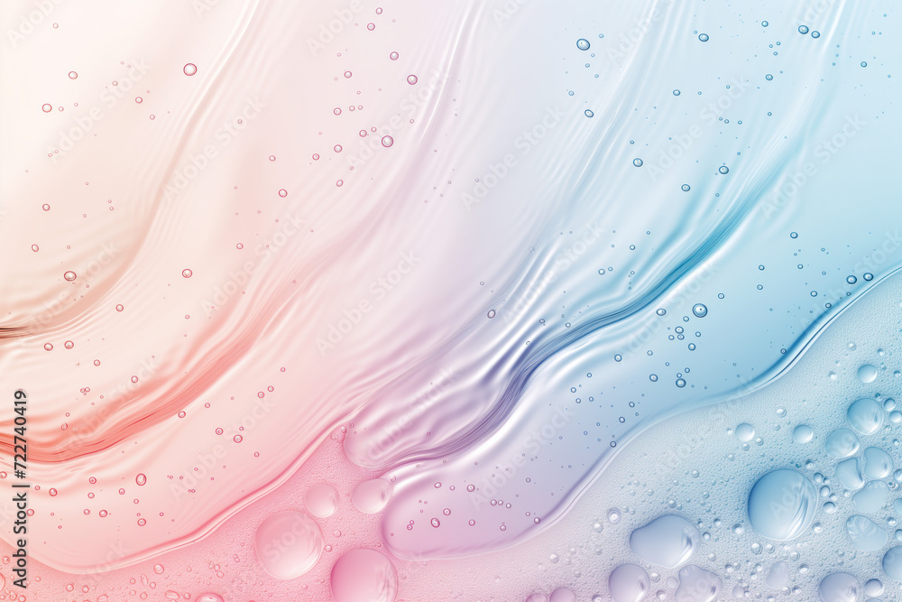Poster Abstract background with soap bubbles and water droplets. Soft colors. Background image. Created with Generative AI technology