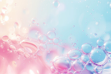 Obraz na płótnie Canvas Abstract background with soap bubbles and water droplets. Soft colors. Background image. Created with Generative AI technology