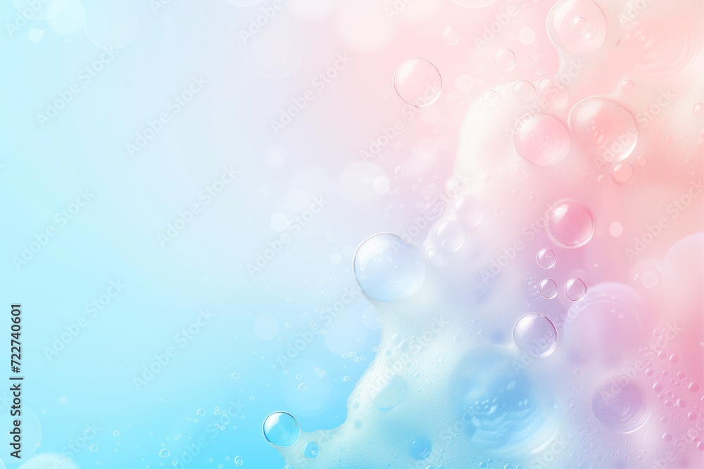 Poster abstract background with soap bubbles and water droplets. soft colors. background image. created wit
