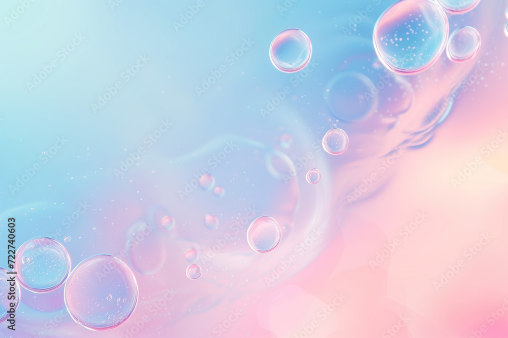 Poster abstract background with soap bubbles and water droplets. soft colors. background image. created wit
