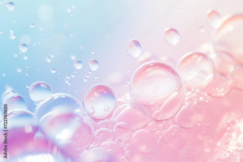 Poster abstract background with soap bubbles and water droplets. soft colors. background image. created wit