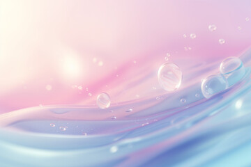 Abstract background with soap bubbles and water droplets. Soft colors. Background image. Created with Generative AI technology