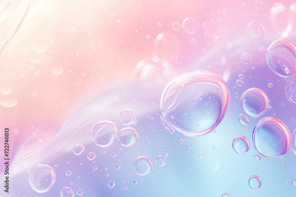 Poster abstract background with soap bubbles and water droplets. soft colors. background image. created wit
