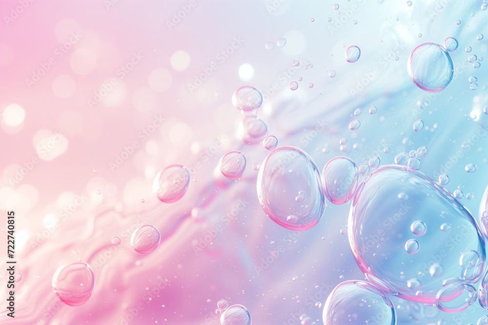 Poster abstract background with soap bubbles and water droplets. soft colors. background image. created wit