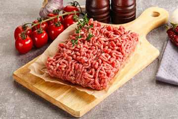 Raw minced beef uncooked meat