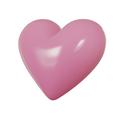 3d realistic pink heart. Valentines day card. Vector illustration