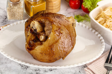 Baked pork knee with spices