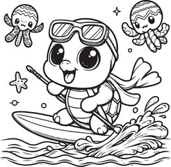 coloring page turtle
