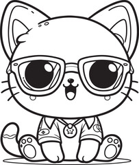 coloring page cat