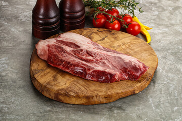 Raw beef chuck roll steak