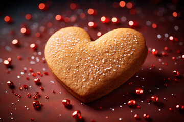 Fototapeta premium Tasty heart shaped cookie