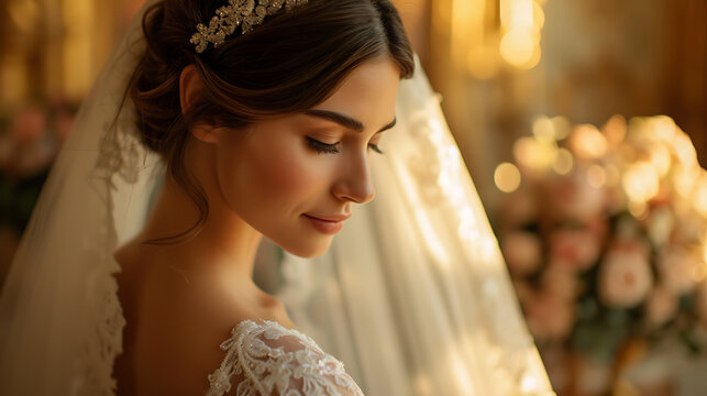 portrait of a woman on her wedding 