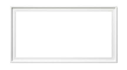 Empty picture frame on wall, white transparent inside painting frame, PNG