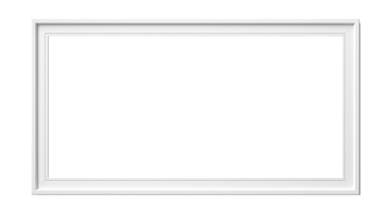 Empty picture frame on wall, white transparent inside painting frame, PNG