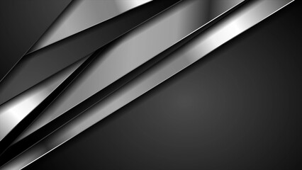 Black and metallic stripes abstract corporate background