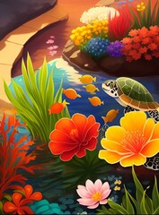 nature, mushroom, fungus, plant, art, organic, illustration