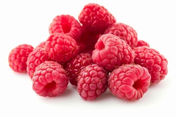 Fresh raspberries isolated on white background