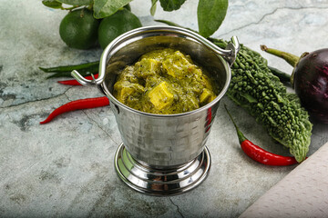 Indian cuisine - palak paneer cheese with spinach