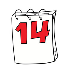 Happy Valentine's Day. Calendar,14 february for greeting cards, posters, stickers