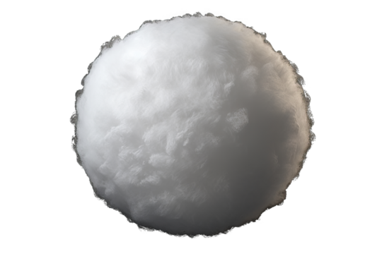 Snowball PNG: A realistic vector illustration of a frozen snowball isolated on a transparent background - Powered by Adobe