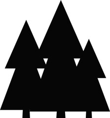 Obraz premium Vintage trees silhouettes set in monochrome style isolated vector illustration