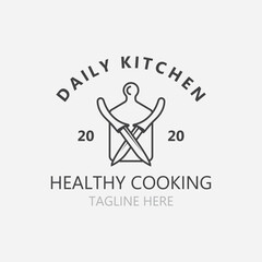 Cooking logo design. Icon or symbol inspration simple line for restaurant business