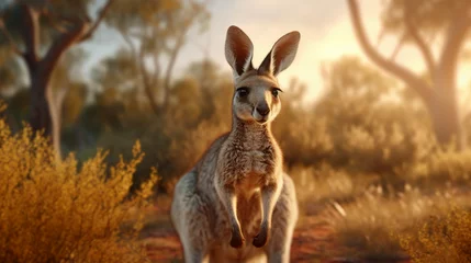 Foto op Plexiglas kangaroo in the grass © ArtProduction