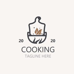 Cooking logo design. Icon or symbol inspration simple line for restaurant business