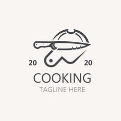 Cooking logo design. Icon or symbol inspration simple line for restaurant business