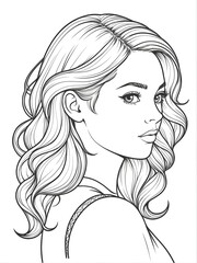 coloring pages, hairstyle, portrait of a woman	