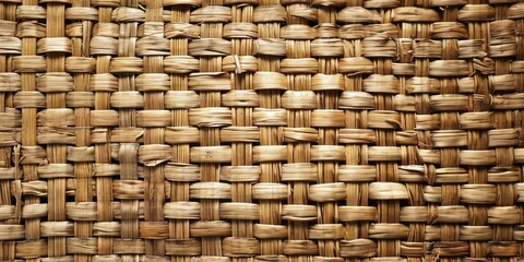Close-up of a woven wicker texture, suitable for backgrounds or patterns.