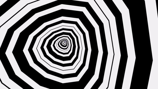 Abstract background with black and white stripes.Seamless loop video.