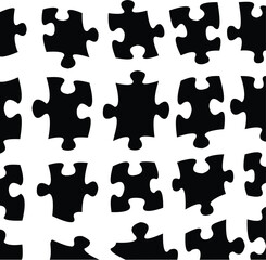 Puzzle pieces - Puzzle pieces silhouette