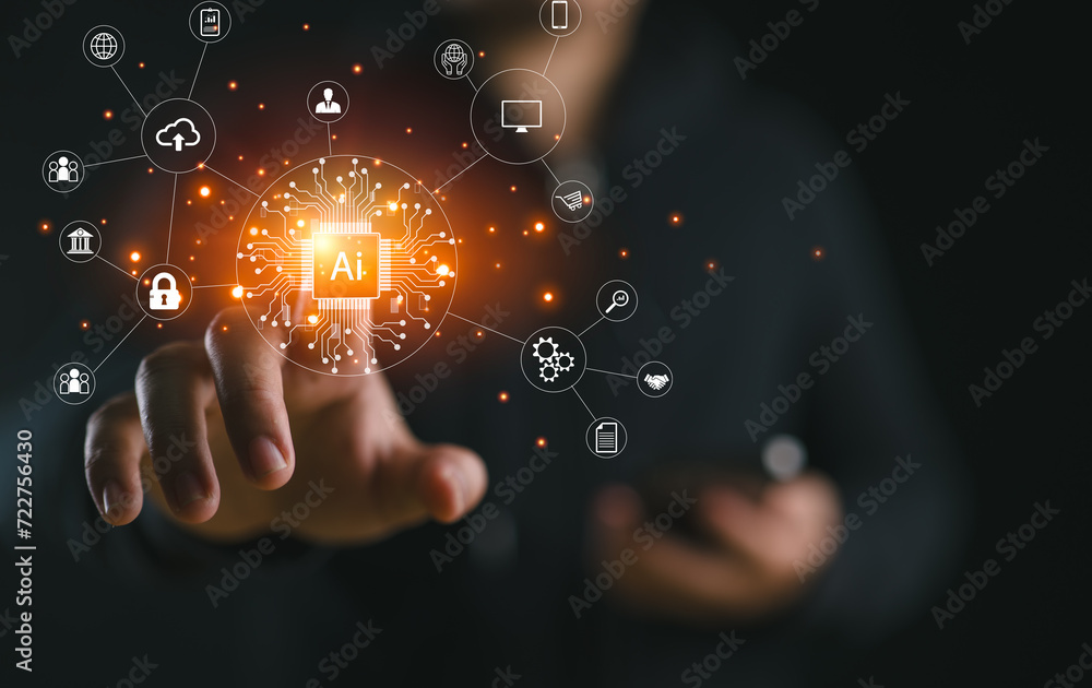 Aufkleber digital transformation technology strategy, iot, internet of things. transformation of ideas and the