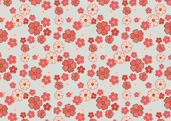 桜のシームレスパターンテクスチャ／春の季節／ベクター