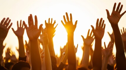 Uplifted Hands in Sunlight, Unity and Participation